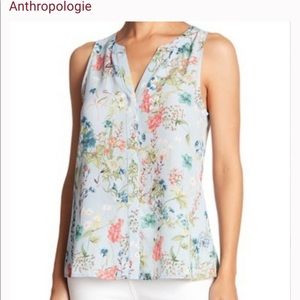 Sanctuary Anthropologie Floral Sleeveless Blouse